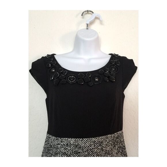Kensie Gray Black Tweed Embellished Sheath Dress - Picture 3 of 4
